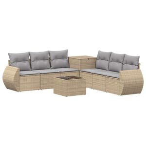 vidaXL Sofa Set 8 stk. Beige und Hellgrau 55 x 55 x 37 cm