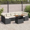 vidaXL Garten-Sofa-Set mit Kissen mit Speicher 8 pcs Schwarz und Beige