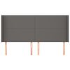 vidaXL Kopfteil mit Ohren Grau 163x16x118/128 cm Kunstleder