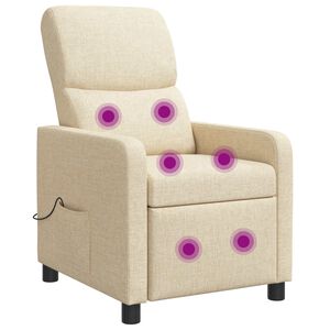 vidaXL Massage Relaxsessel Creme Polyester