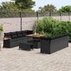 vidaXL Gartensofa-set mit Kissen 11 pcs Schwarz