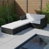 vidaXL 3-tlg. Garten-Lounge-Set mit Auflagen Poly Rattan Schwarz