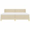 vidaXL Boxspringbett mit Matratze Creme 200 x 200 cm Stoff