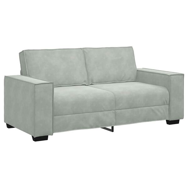 vidaXL 2-Sitzer-Sofa Hellgrau 140 cm Samt
