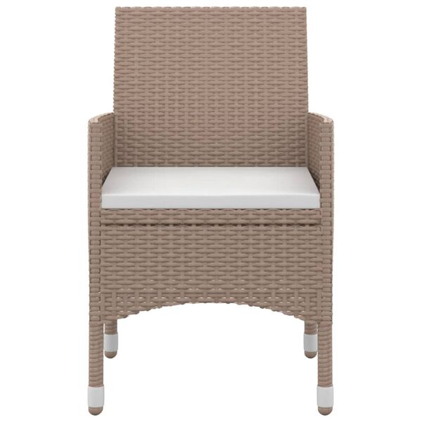 vidaXL 7-tlg. Garten-Essgruppe mit Auflagen Poly Rattan und Glas