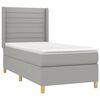 vidaXL Boxspringbett mit Matratze & LED Hellgrau 90x190 cm Stoff