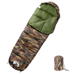 vidaXL Mumienschlafsack f&uuml;r Erwachsene Camping 3 Jahreszeiten