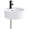 vidaXL Waschbecken mit Wasserhahn und Abfluss Matt Schwarz