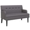 vidaXL Sitzbank mit R&uuml;ckenlehne Grau 112x65,5x75 cm Kunstleder