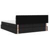 vidaXL Bett mit LED-Lichtleisten Schwarz 180 x 200 cm Stoff