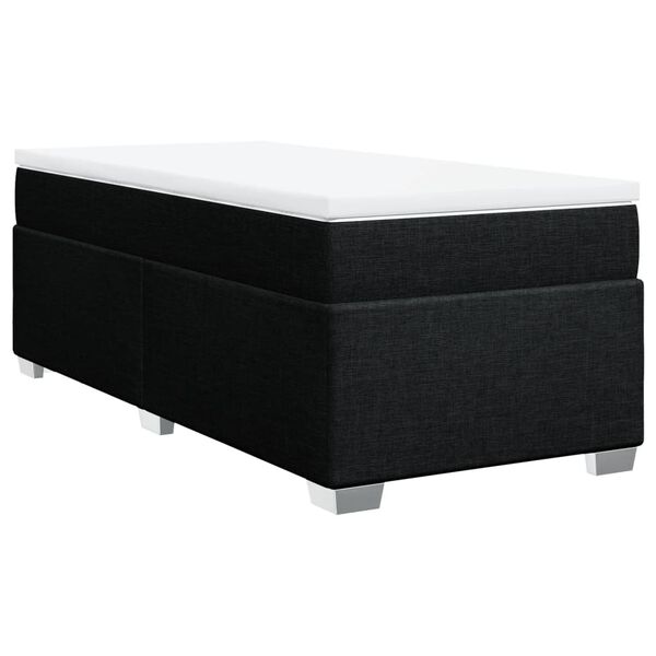 vidaXL Boxspringbett mit Matratze Schwarz 90x190 cm Stoff