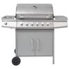 vidaXL Gasgrill 6+1 Flammen Silbern