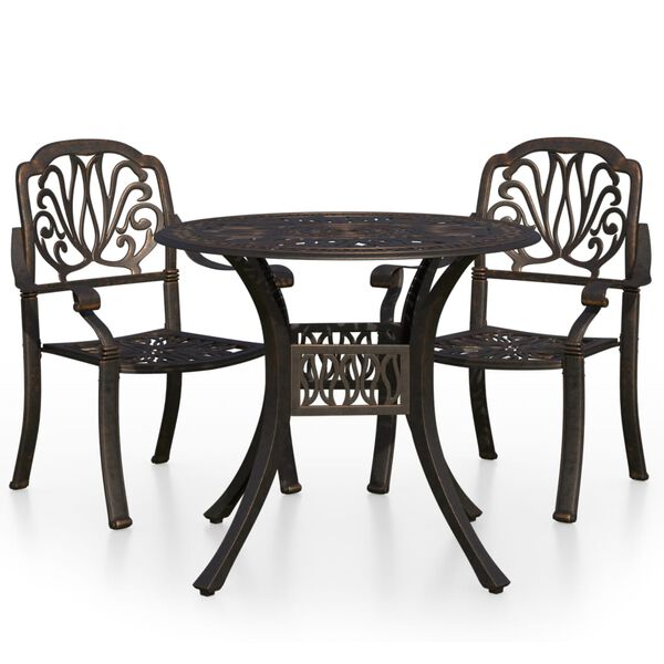 vidaXL 3-tlg. Bistro-Set Aluminiumguss Bronzen