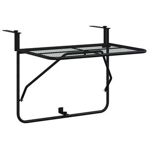 vidaXL Balkontisch Schwarz 60x40 cm Stahl