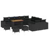 vidaXL Gartensofa-set 14 stk. Schwarz Poly-Rattan