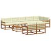 vidaXL Outdoor-Sofagarnitur mit Kissen 9 pcs Natur und Creme
