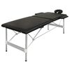 Massageliege 2 Zonen Massagebank Alu-Gestell schwarz