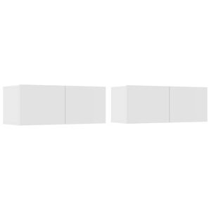 vidaXL TV-Schr&auml;nke 2 Stk. Wei&szlig; 80x30x30 cm Holzwerkstoff