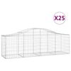 vidaXL Gabionen mit Hochbogen 25 Stk. 200x50x60/80 cm Verzinktes Eisen