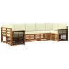 vidaXL Outdoor-Sofagarnitur 6 Stk. Natur und Creme