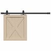 vidaXL Schiebet&uuml;rbeschlag Set f&uuml;r Schrankt&uuml;ren 91 cm Karbonstahl