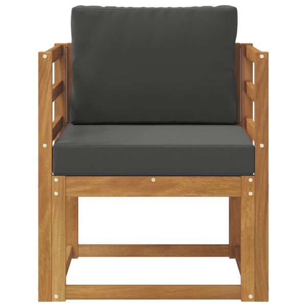 vidaXL Outdoor-Sofa Massives Akazienholz und Polyester Natur