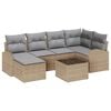 vidaXL Sofa Set 7 Stk. Beige und hellgrau Poly-Rattan