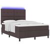 vidaXL Boxspringbett mit Matratze Dunkelbraun 140 x 190 cm Stoff