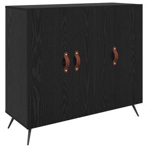 vidaXL Sideboard Schwarz Eichen-Optik 89,5 x 34 x 80 cm Holzwerkstoff