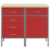 vidaXL Werkbank mit Schubladen 2 pcs Rot und Grau 75 x 45 x 85 cm