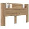 vidaXL Kopfteil-Schrank mit LED Artisan-Eiche 160 x 16,5 x 103,5 cm