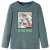 vidaXL Kinder-Langarmshirt Dunkelgr&uuml;n Melange 104