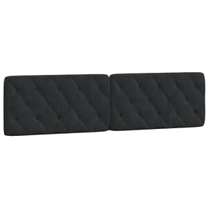 vidaXL Kopfteil-Kissen Schwarz 200 cm Samt