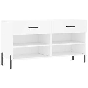 vidaXL Schuhbank Wei&szlig; 102x35x55 cm Holzwerkstoff