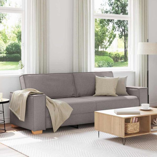 vidaXL 3-Sitzer-Sofa Taupe 180 cm Stoff