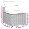 vidaXL Gartensofas ohne Armlehnen mit Kissen 2 Stk. Grau Poly Rattan