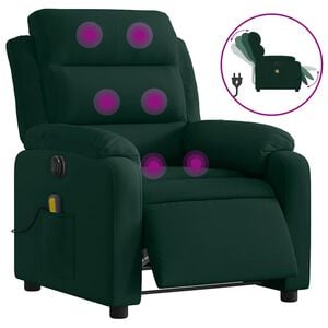 vidaXL Massagesessel Elektrisch Dunkelgr&uuml;n Samt