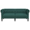 vidaXL Chesterfield-Sofa 2-Sitzer Dunkelgrün Stoff