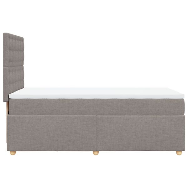 vidaXL Boxspringbett mit Matratze Taupe 80x200 cm Stoff