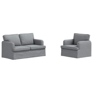 vidaXL Sofa Set 2 stk. Hellgrau Stoff