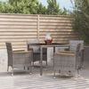 vidaXL 5-tlg. Garten-Essgruppe mit Kissen Grau Poly Rattan
