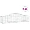 vidaXL Gabionen mit Hochbogen 18 Stk. 200x50x40/60 cm Verzinktes Eisen
