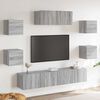 vidaXL 7-tlg. TV-Schrank-Set Grau Sonoma Holzwerkstoff