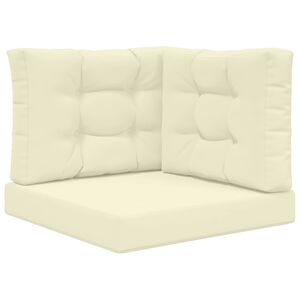 vidaXL Sofakissen f&uuml;r drau&szlig;en 3 pcs Creme Polyester