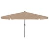 vidaXL Gartensonnenschirm 395 x 395 x 245 cm Polyester Rund Taupe