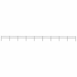 vidaXL Gartenzaun mit Speerspitze Stahl 1506 x 60 cm Schwarz