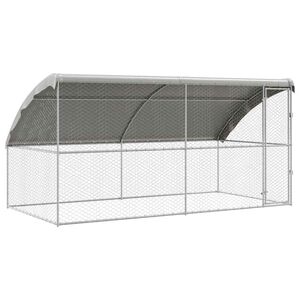 vidaXL Hundek&auml;fig mit Speicher 2 pcs Silber 4 x 2 x 2 m Stahl