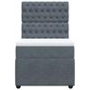 vidaXL Boxspringbett mit Matratze Dunkelgrau 90x190 cm Samt