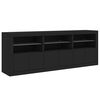 vidaXL Sideboard mit LED-Leuchten Schwarz 181,5x37x67 cm