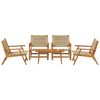 vidaXL Gartenstühle mit Tisch 5 pcs Beige Massivholz Akazie